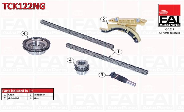 Комплект ланцюгів привода, Fai Autoparts TCK122NG