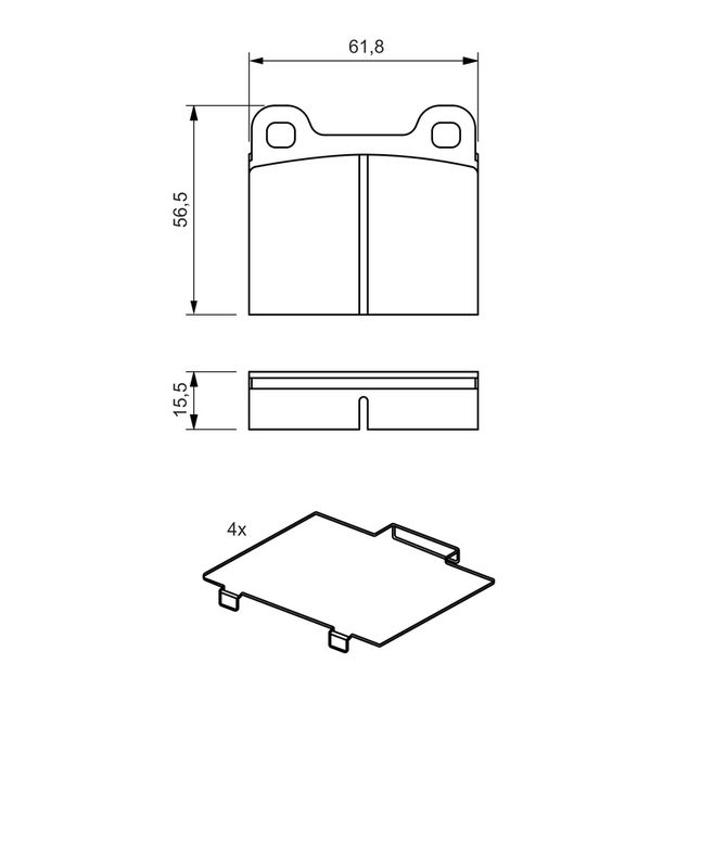 Piduriklotsi komplekt, ketaspidur, BOSCH 0 986 466 302