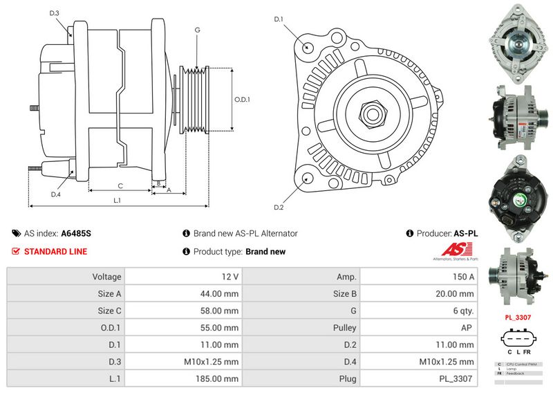 AS-PL A6485S Alternator
