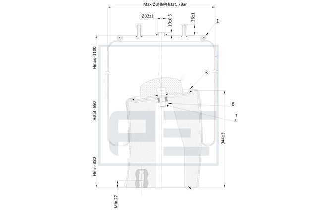 měch pérování SAF 3138, SKRS 9037, L 084.482-74A