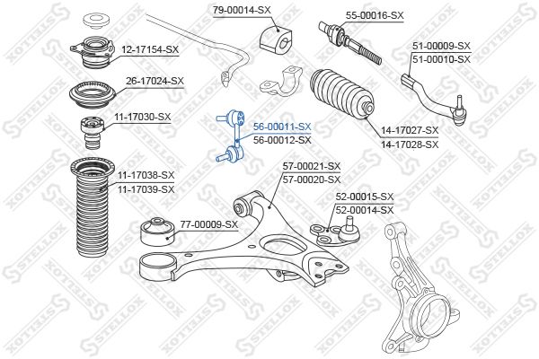 STELLOX 56-00011-SX Link/Coupling Rod, stabiliser bar