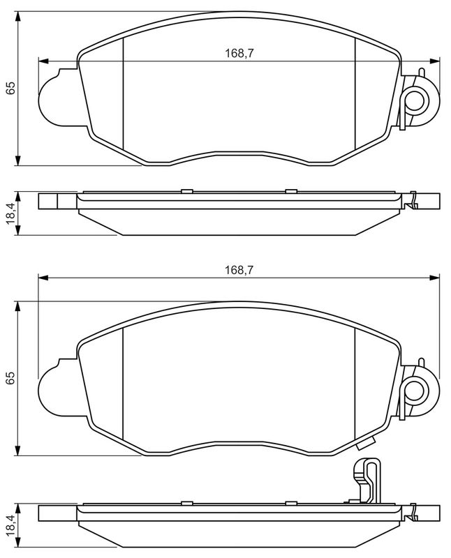 Piduriklotsi komplekt, ketaspidur, BOSCH 0 986 494 047