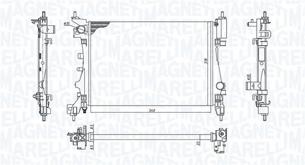 Радіатор, система охолодження двигуна, FIAT QUBO 1.4 [350213130100], Magneti Marelli 350213130100