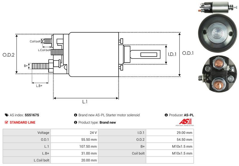 AS-PL SS5167S Solenoid Switch, starter