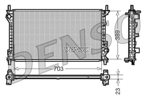 Радіатор, система охолодження двигуна, Denso DRM10108