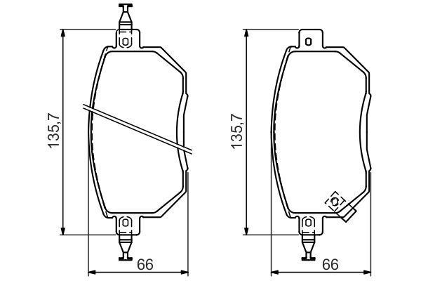 Комплект гальмівних накладок, дискове гальмо, Bosch 0986494366