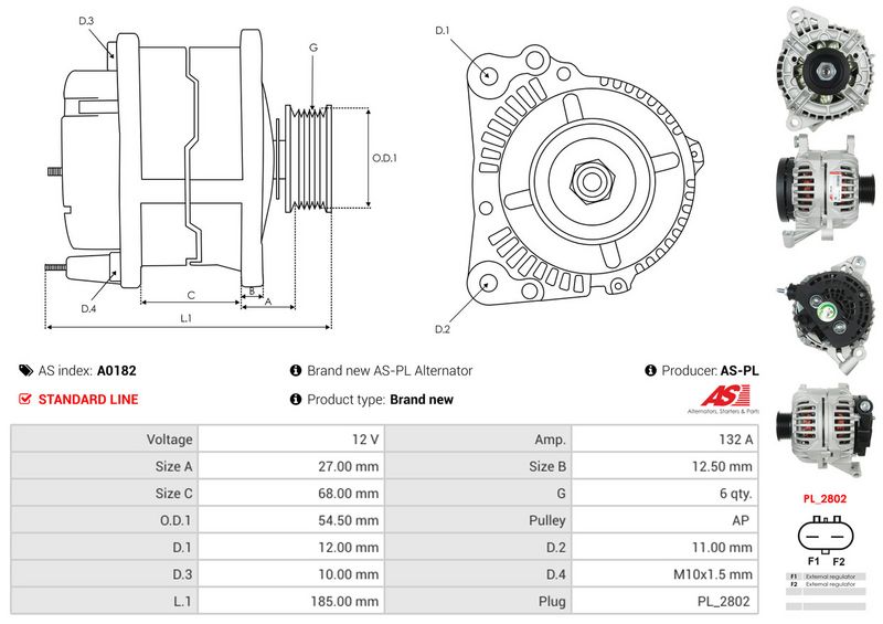 AS-PL A0182 Alternator
