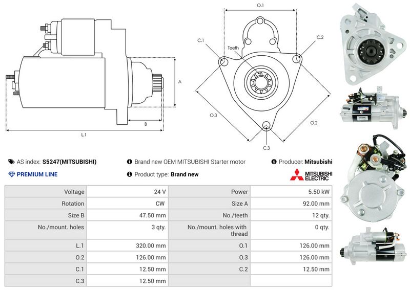 AS-PL S5247(MITSUBISHI) Starter