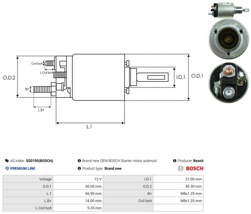 Magnetlülitus, starter, AS-PL SS0195(BOSCH)