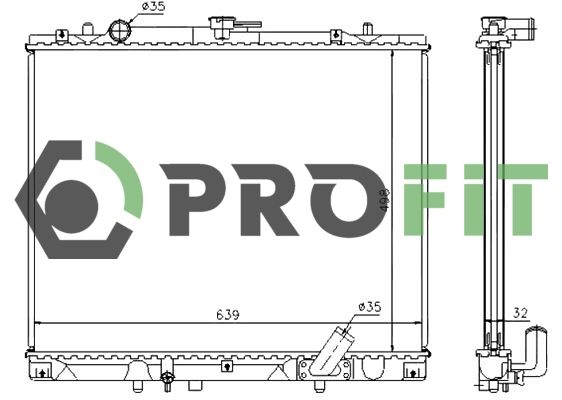 Радіатор, система охолодження двигуна, Profit 1740-0284