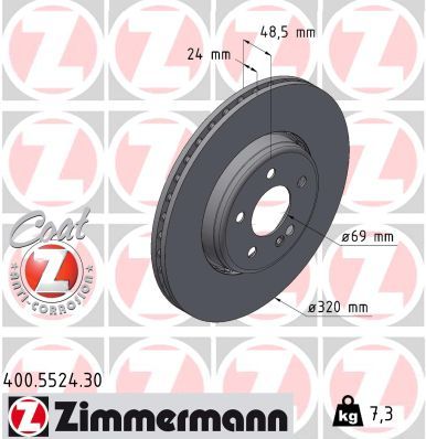 Гальмівний диск, Zimmermann 400.5524.30