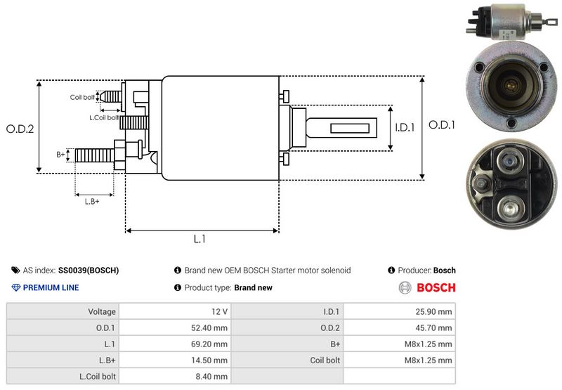 AS-PL SS0039(BOSCH) Solenoid Switch, starter