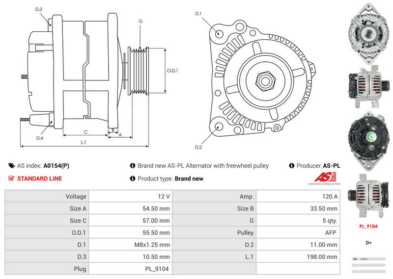AS-PL A0154(P) Alternator