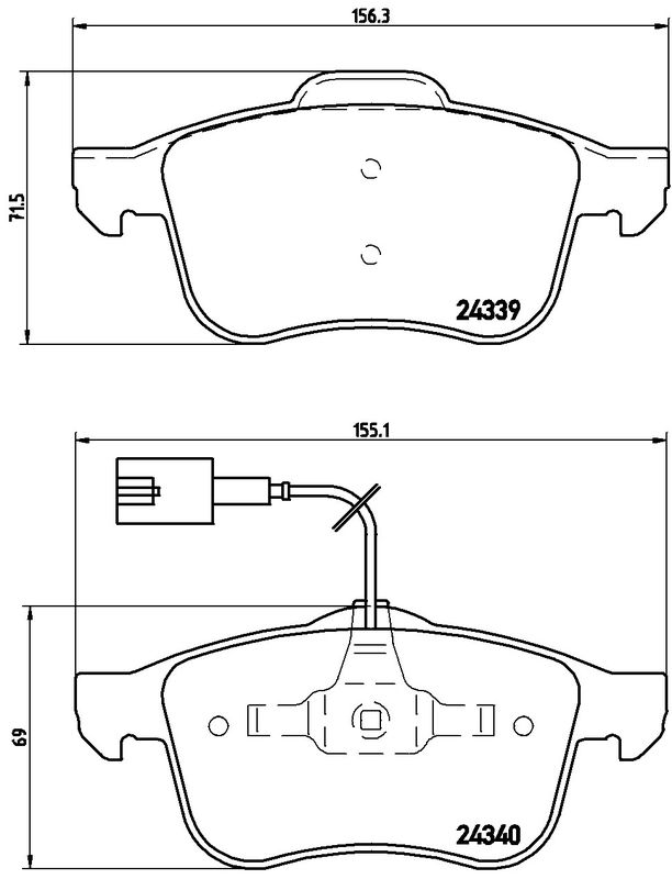 Piduriklotsi komplekt, ketaspidur, BREMBO P 23 103