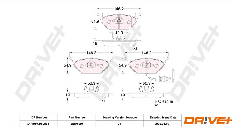 Set placute frana,frana disc DP1010.10.0804 Dr!ve+