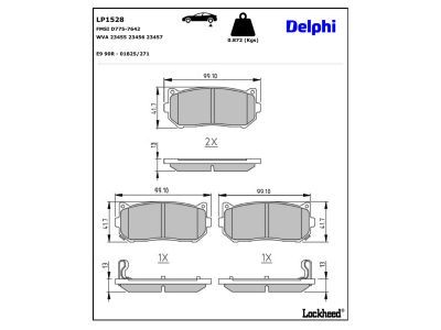 DELPHI LP1528 - Brake Pad Set, disc brake