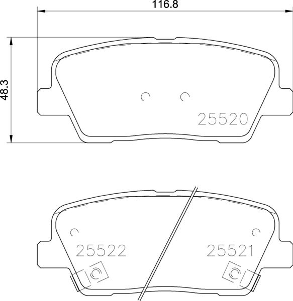 BREMBO P30104 Diskinių stabdžių kaladėlių komplektas