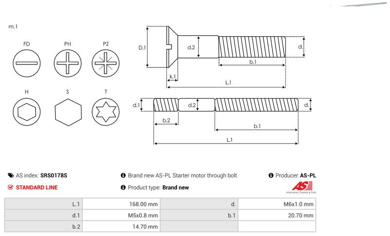 Remondikomplekt, generaator, AS-PL SRS0178S