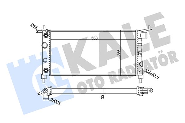 Радіатор, система охолодження двигуна, Kale Oto Radyatör 354110