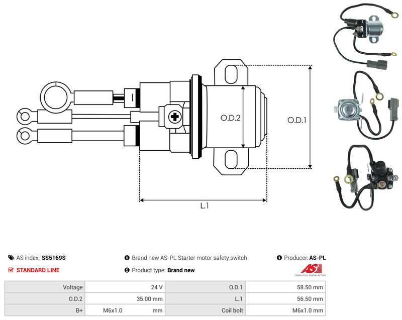 Magnetlülitus, starter, AS-PL SS5169S