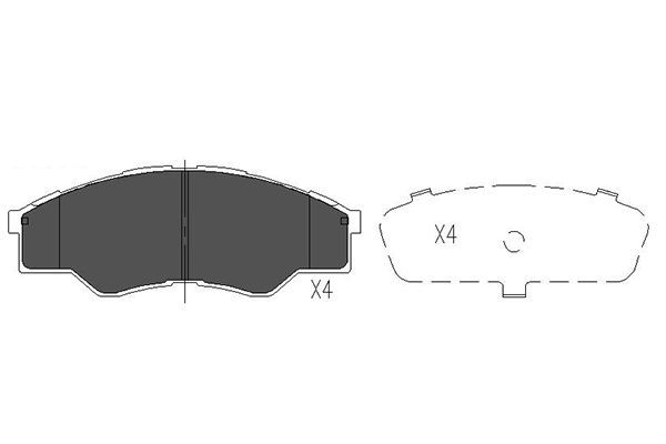 Комплект гальмівних накладок, дискове гальмо, Kavo Parts KBP-9102