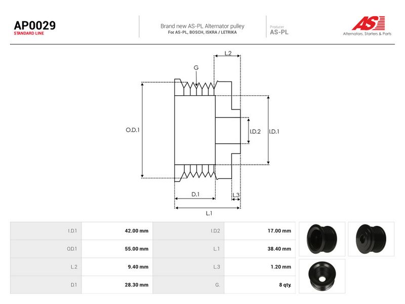 Rihmaratas, generaator, AS-PL AP0029