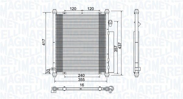 Конденсатор, система кондиціонування повітря, Magneti Marelli 350203907000