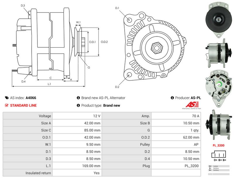 AS-PL A4066 Alternator