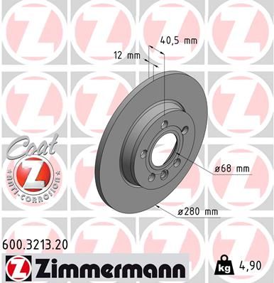 Гальмівний диск, Zimmermann 600.3213.20