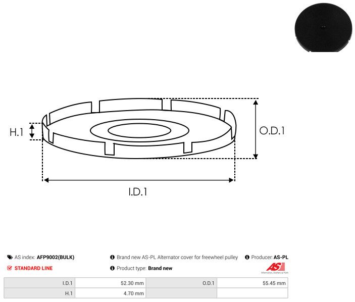 AS-PL AFP9002(BULK) Belt Pulley, alternator