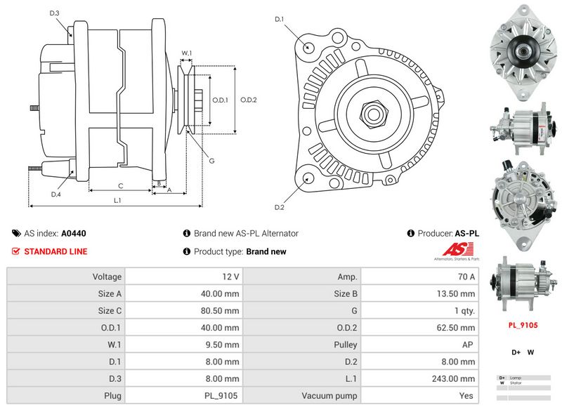AS-PL A0440 Alternator
