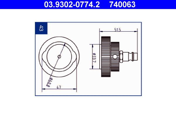 Stut aerisire 03.9302-0774.2 ATE
