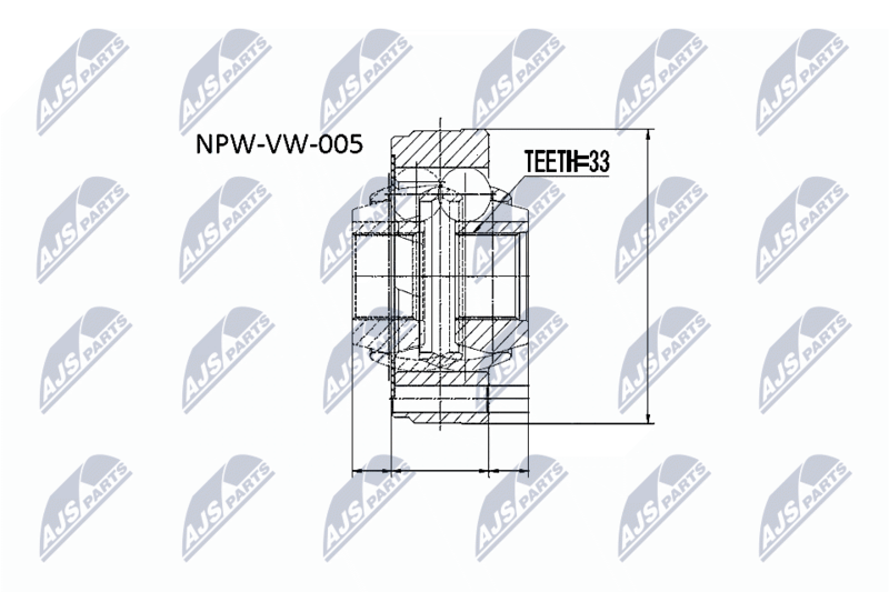 NTY csuklókészlet, hajtótengely NPW-VW-005