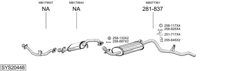 SISTEM DE ESAPAMENT BOSAL SYS20448