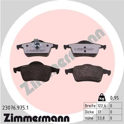 ZIMMERMANN fékbetétkészlet, tárcsafék 23076.975.1