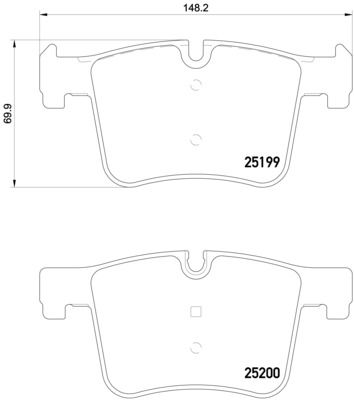 Колодка гальм. диск. BMW X3 20 DX, 20IX, BIS 10/11-, X3 35IX (F25) 2011 - передн. (вир-во BREMBO)