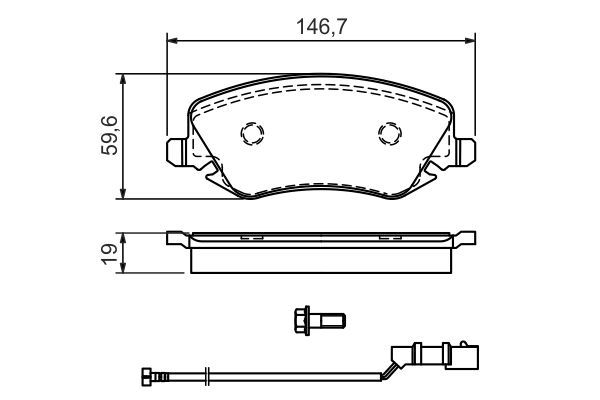 Комплект гальмівних накладок, дискове гальмо, Bosch 0986424679