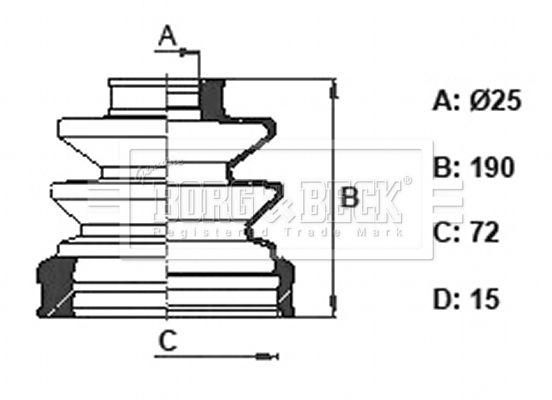 BORG & BECK gumiharangkészlet, hajtótengely BCB6348