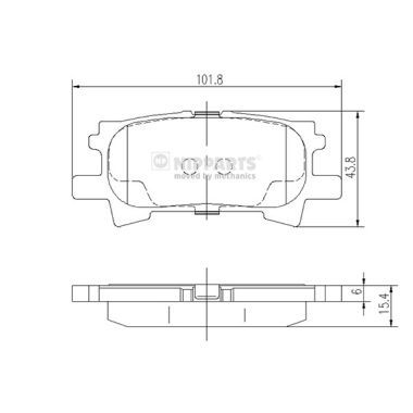 Комплект гальмівних накладок, дискове гальмо, Nipparts J3612031