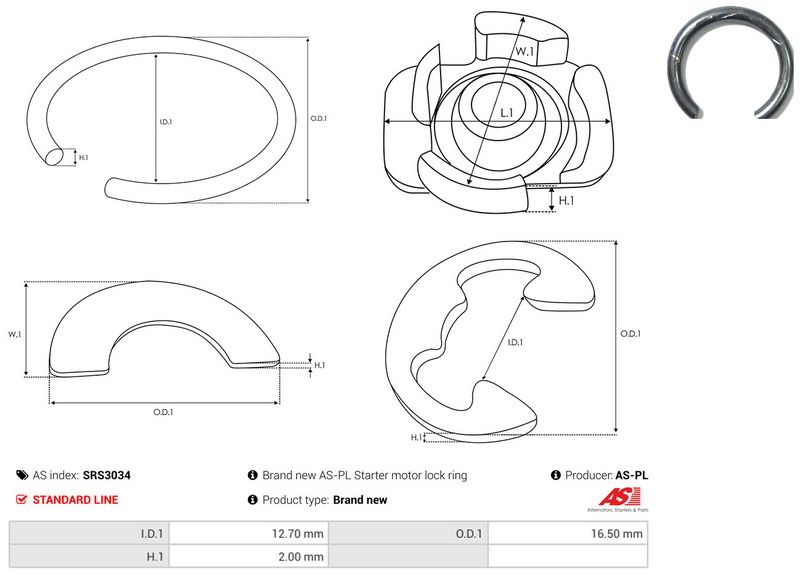 AS-PL SRS3034 Repair Kit, starter