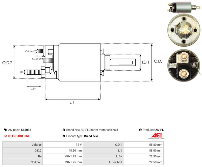 Magnetlülitus, starter, AS-PL SS5012
