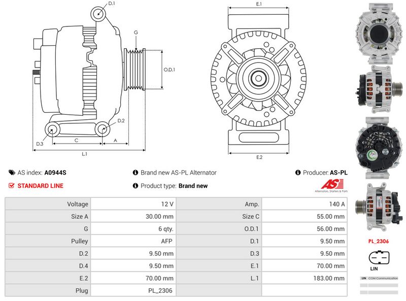AS-PL A0944S Alternator