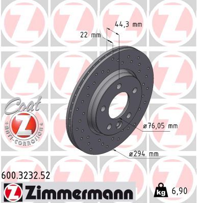 ZIMMERMANN féktárcsa 600.3232.52