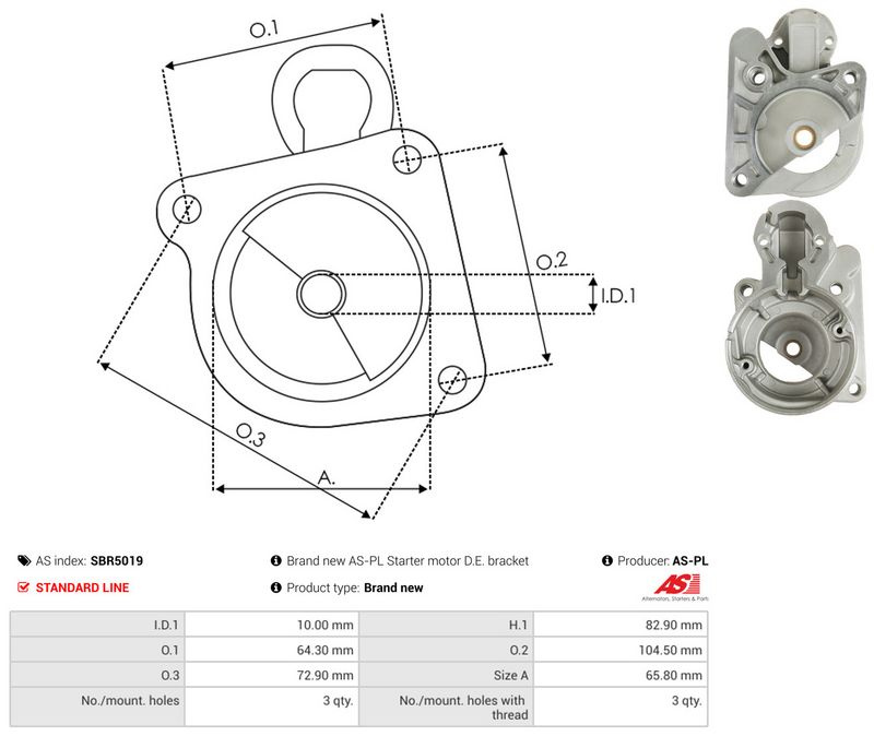 AS-PL SBR5019 Starter Lid, carburettor