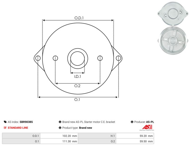 AS-PL SBR9038S Starter Lid, carburettor