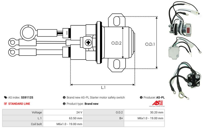 AS-PL SS9112S Solenoid Switch, starter