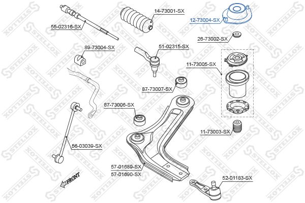 STELLOX Támcsapágy, gólyaláb 12-73004-SX