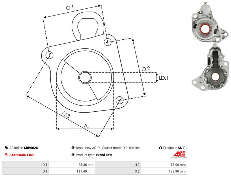 AS-PL SBR0026 Starter Lid, carburettor