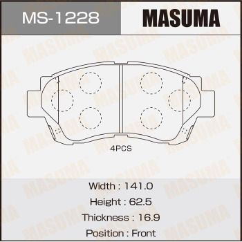 Комплект гальмівних колодок, Masuma MS-1228