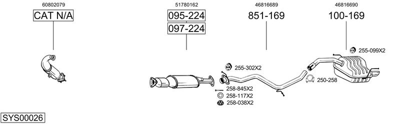 BOSAL kipufogórendszer SYS00026